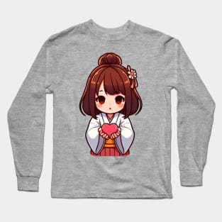 Do Good Little Japanee Girl Kimono Heart Giver Long Sleeve T-Shirt